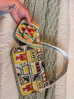 Multicolor Beaded Women's Shoulder Bag
